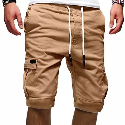 Men Cargoshorts Casual Pants Outdoor Multi Pockets Summer Beach Five-piece Pants • $16.17