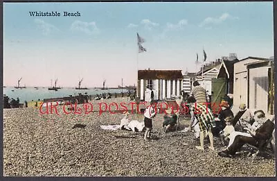 Kent - WHITSTABLE The Beach Showing Beach Huts • £6