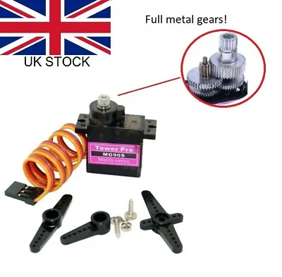 Metal Gear High Speed 360 Degrees Micro Servo Digital MG90S Car RC Helicopter • £3.99