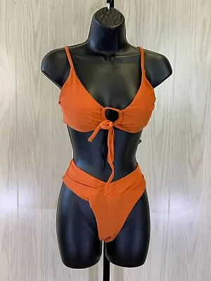 Zaful Two Piece Keyhole Front Bikini Set Women's Size 6 Orange NEW MSRP $89 • $16.99