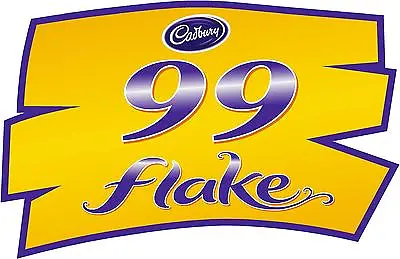 99 Flake Sticker - Cadbury Ice Cream Van Bonnet Door Logo Catering Cafe Decal  • £5.99