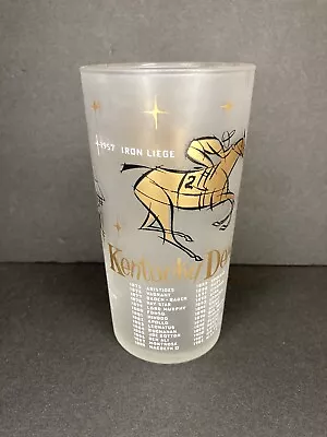 Vintage 1958 KENTUCKY DERBY Church Hill Downs Frosted Mint Julep Glass E7-12 • $235