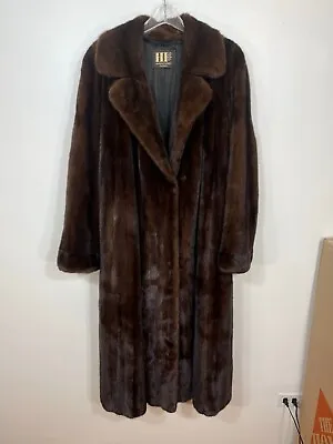 Premium MINK Fur Coat Mahogany Brown Women's Extra Large 4  Cuffs Men's Large • $1200