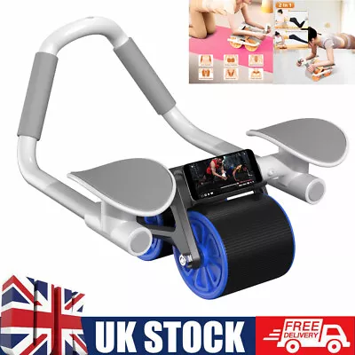 Abdominal Wheel Automatic Rebound Elbow Support Anti-Slip Fitness AB Roller Trai • £18.99