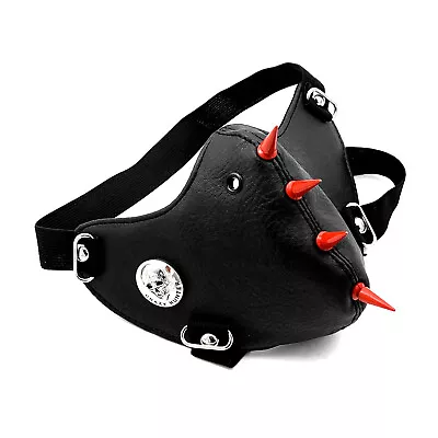 Biker Motorcycle Red Spike Mask Men Steampunk Cospaly Skull Masquerade  • $19