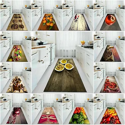 3D Non Slip Kitchen Hallway Runner Rugs Washable Mat Floor Carpet Door Mats • £8.75