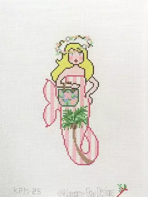 Kangaroo Paw Designs Palm Beach Florida Mermaid Handpainted Needlepoint Canvas • $67.50