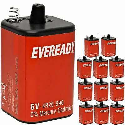 12 Eveready 4R25 6V Batteries 6 Volt 996 PJ996 908 908S Lantern 4R25X  4R25RZ/B • £47.95