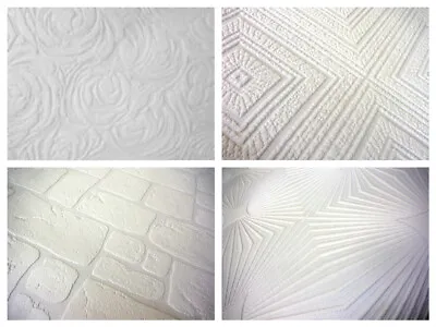 Ultra Thick Paintable Wallpaper - Textured White Blown Vinyl - A S Creations • £5.99