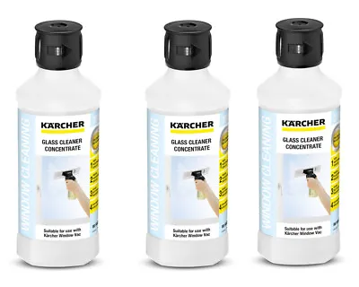 3x KARCHER Window Vac Glass Cleaner Concentrate 500ml 6.295-795.0 WV1 WV2 W50 • £19.99