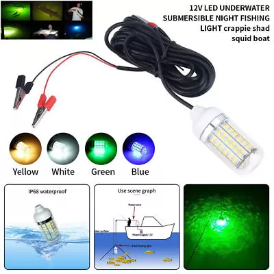 12V 108 LED Fishing Light Underwater Submersible Crappie Shad Squid Night Lamp • $13.99