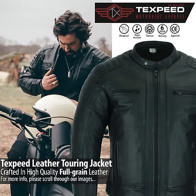 Leather Motorbike Motorcycle Jacket Touring With Genuine CE Armour Biker Thermal • $98.64