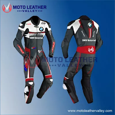 Custom Size BMW Cowhide Leather Motorcycle Suit Biker Racing Suit CE Padding • $280