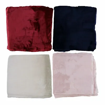 Ralph Lauren Large Blanket Full Queen Microfiber Soft Beige Fuzzy Warm 90x90 New • $47.99