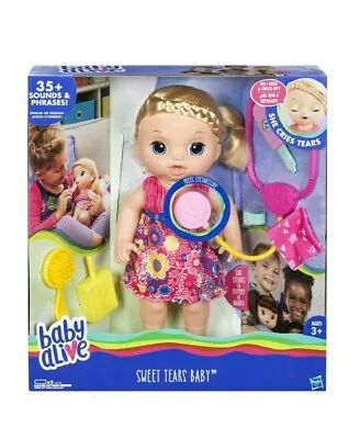 Baby Alive Sweet Tears Baby ~ Blonde Cries & Speaks English/Spanish Doll Hasbro • $222.24