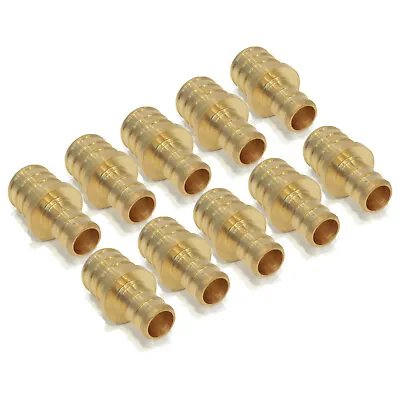 (10) 3/4  X 1/2  PEX BRASS REDUCING COUPLINGS Crimp Fitting Plumbing LEAD FREE • $11.99