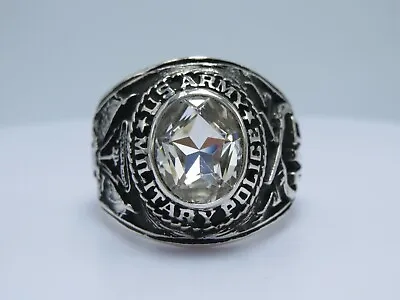 SILVER 925  RING  MILITARY POLICE RING  MP RING  USMP   US Size 8.5 • $65.45