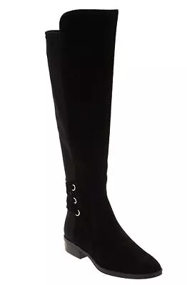 Vince Camuto Medium Calf Tall Shaft Boots Pauletta Black Suede • $31.99