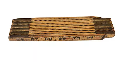 Vintage Malco Wooden & Brass Extension 72 Inch Ruler Folding Tape Measure • $11.87