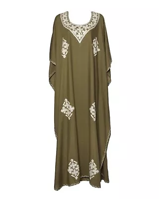 Kaftan Dress (Mocha With White Flowers) • $129