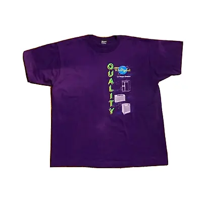 Whirlpool Mens XL World Class Quality Appliances Earth Neon Purple T Shirt Vtg • $24.70