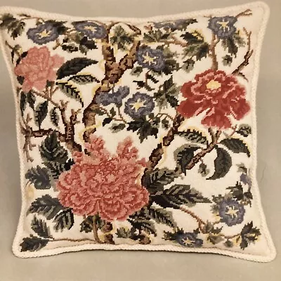 Winterthur Museum's Chinoiserie Peonies Needlepoint Kit Pillow Pink Bluevtg READ • $45