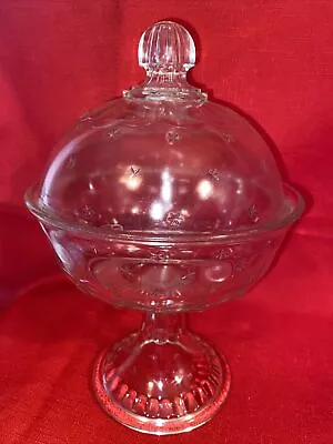 US Glass Company Utah Twinkle Star 9.75” Covered Compote Clear 1903  • $99.99