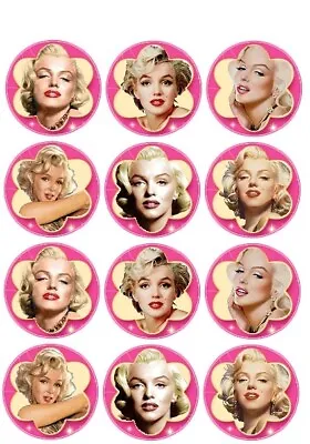 24 Marilyn Monroe Cup Cake Toppers Edible Party Decorations • £2.38