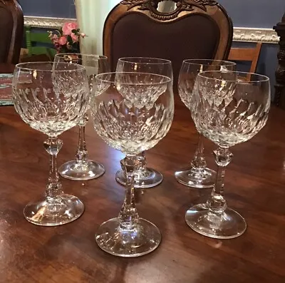 VTG Stemware 6 Schott Zweisel Gardone Crystal Wine Goblets Glasses Germany  80’s • $95