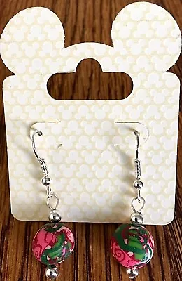 Walt Disney World Jewelry   Viva Beads Silver Ball   Dangle Earrings New On Card • $6.99