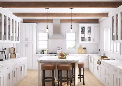 All Wood RTA 10X10 Traditional Elegant White Kitchen Cabinets Raised Panel Door • $4599.99