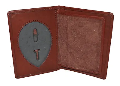 $12.99 • Buy Police Id Badge Holder Shield Badge Bifold New Burgundy Genuine Leather