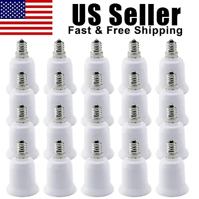 1-20Pcs E12 To E27/E26 LED Light Lamp Bulb Base Adapter Socket Converter Adapter • $5.99