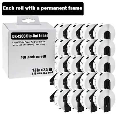 38mmx90mm 20 ROLLS Shipping Label 1-1/2 X3-1/2  For Brother QL-720NW DK-1208 • $105.96