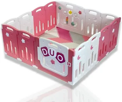 Venture All Stars Duo Baby Playpen Includes Fitted Mats And Play Balls Pink • £89.99