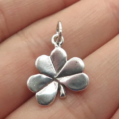 925 Sterling Silver Vintage Shamrock Leaf Charm Pendant • $17.95