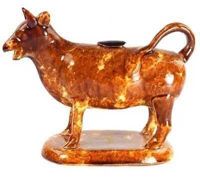 Antique 19th Century Rockingham Bennington Type Treacle Glaze Cow Creamer • £149.99