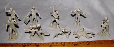 Marx  Construction Playset 45mm Figures X 9  Sort Of Toy Soldiers    T1 • $7.99