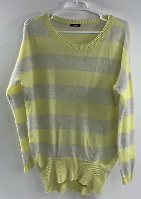 Magaschoni Yellow And Gray Striped Cashmere Sweater Tunic Women’s Small S  • $24.80