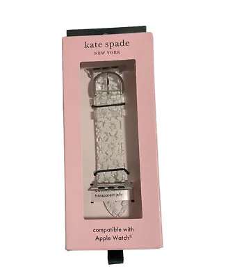 Kate Spade White Clear Floral Transparent Jelly Apple Watch 38/40mm Band Strap • $54.06