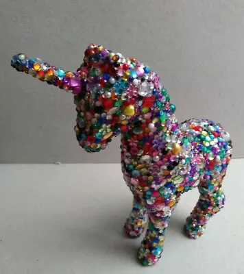 Unicorn GEM ENCRUSTED  Ornament Figurine Statue Figure Gift 21.5x13.5x7cm • £25