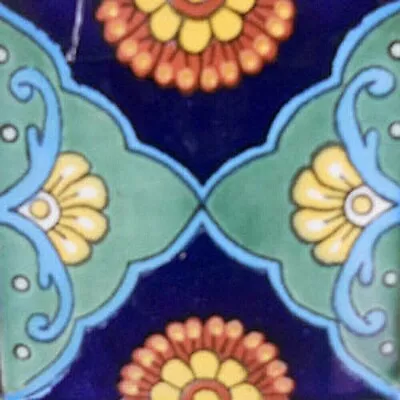 C#095)) Mexican Tile Sample Wall Floor Talavera Mexico Ceramic Handmade Pottery • $1.75