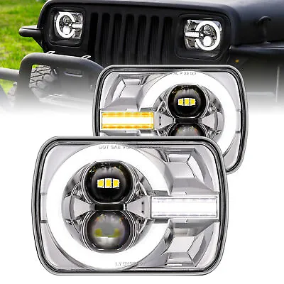 5x7 7x6 H6054 LED Headlights For Jeep Wrangler YJ Cherokee XJ Ford Chevy TOYOTA • $109.99