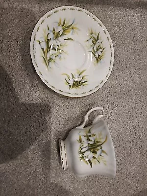 £18.99 • Buy Royal Albert Bone China Snowdrops January Tea Cup And Saucer Fine Bone China