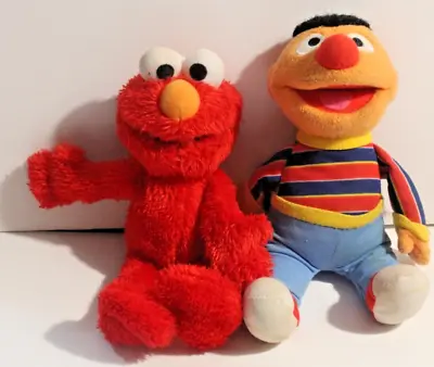 Sesame Street Elmo And Ernie 10  Hasbro Plush Stuffed Toys Lot Of 2 • $8.83