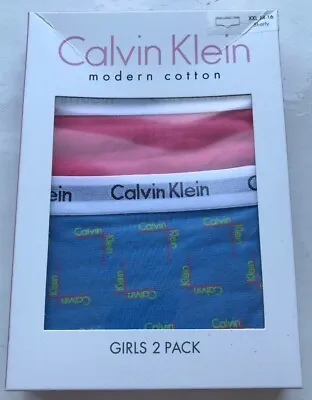 Calvin Klein Girls Modern Cotton Shorty (2 Pack) - 14-16 Years - G80G800150-488 • £20