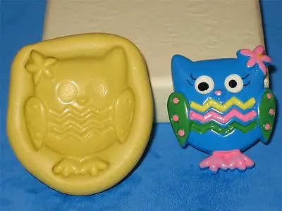 $5.25 • Buy Owl 2D Push Mold Food Safe Silicone A160 Cake Topper Candy Fondant