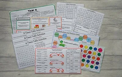 Year 4 Educational Learning Pack Resources Home Schooling Laminated Resources • £6