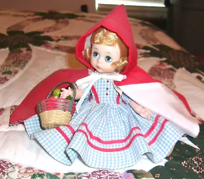 VINTAGE 1960s MADAME ALEXANDER DOLL RED RIDING HOOD JOINTED ORIG OWNER BASKET 7  • $36.99