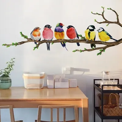 Birds Branch Wall Stickers Mural Art Decal Wallpaper Home Wall Decor • £5.49